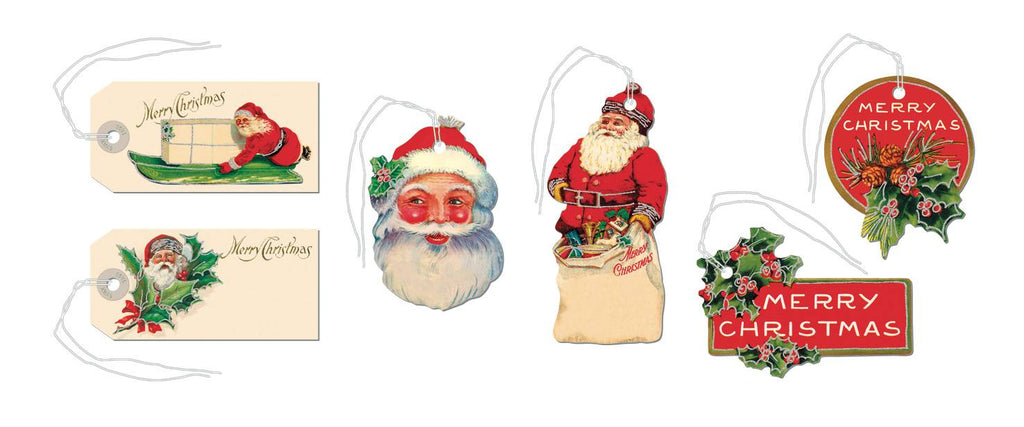 Christmas Glitter Gift Tags - Vintage Christmas