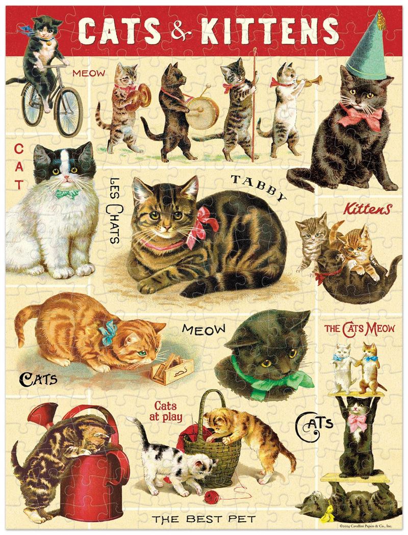 Mini Jigsaw Puzzle - Vintage Cats