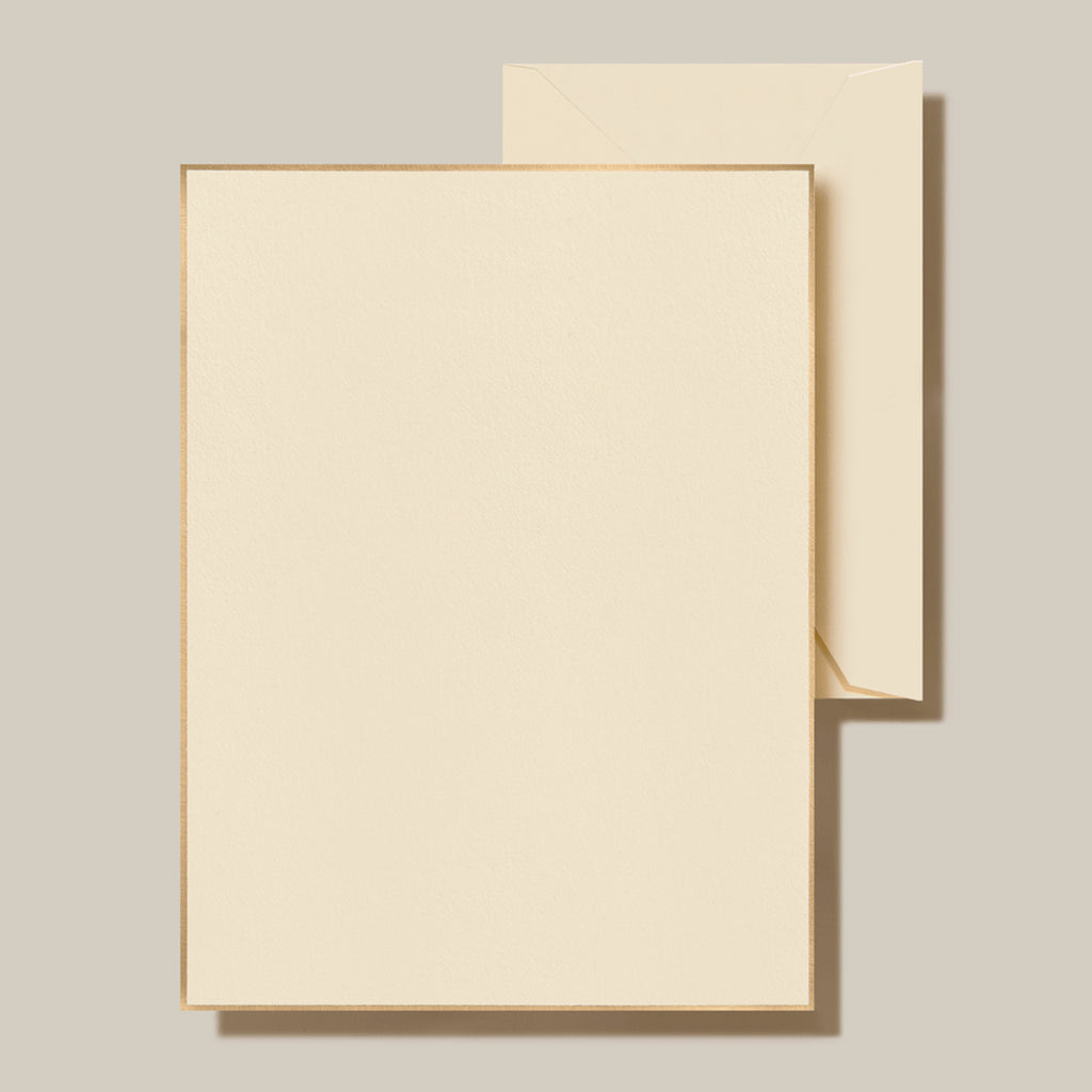 Writing Paper - Crane - Ecru with Gold Border Half Sheet