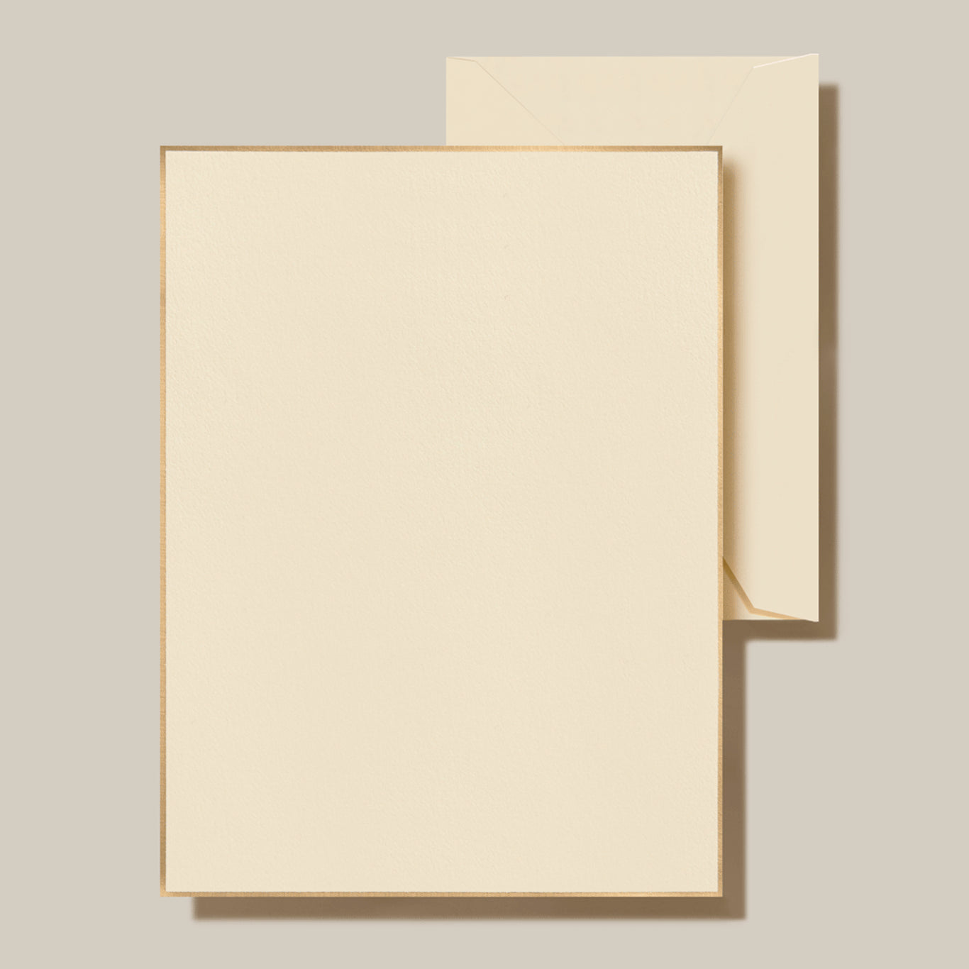 Writing Paper - Crane - Ecru with Gold Border Half Sheet