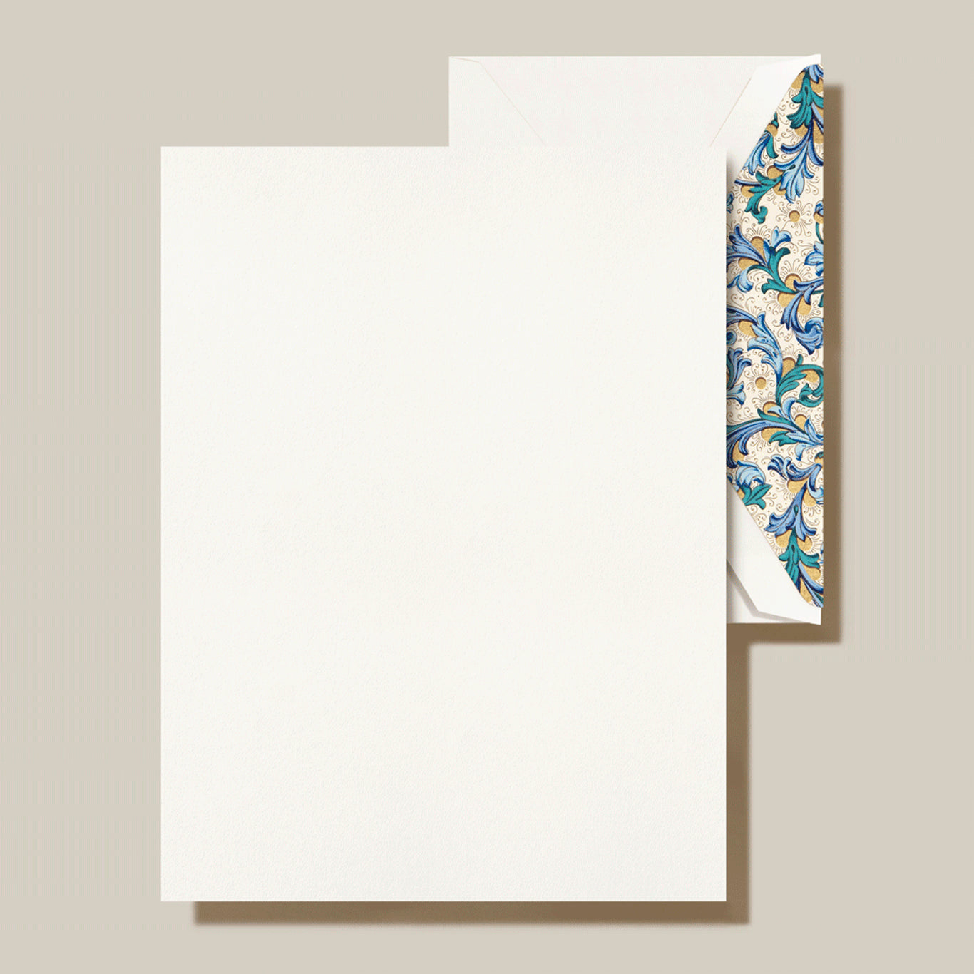 Writing Paper - Crane - Blue Florentine - Pearl White