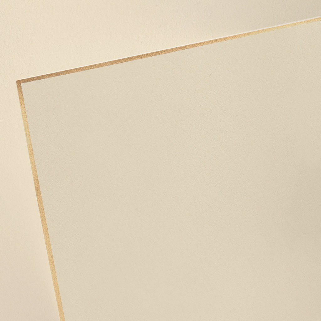 Writing Paper - Crane - Ecru with Gold Border Half Sheet