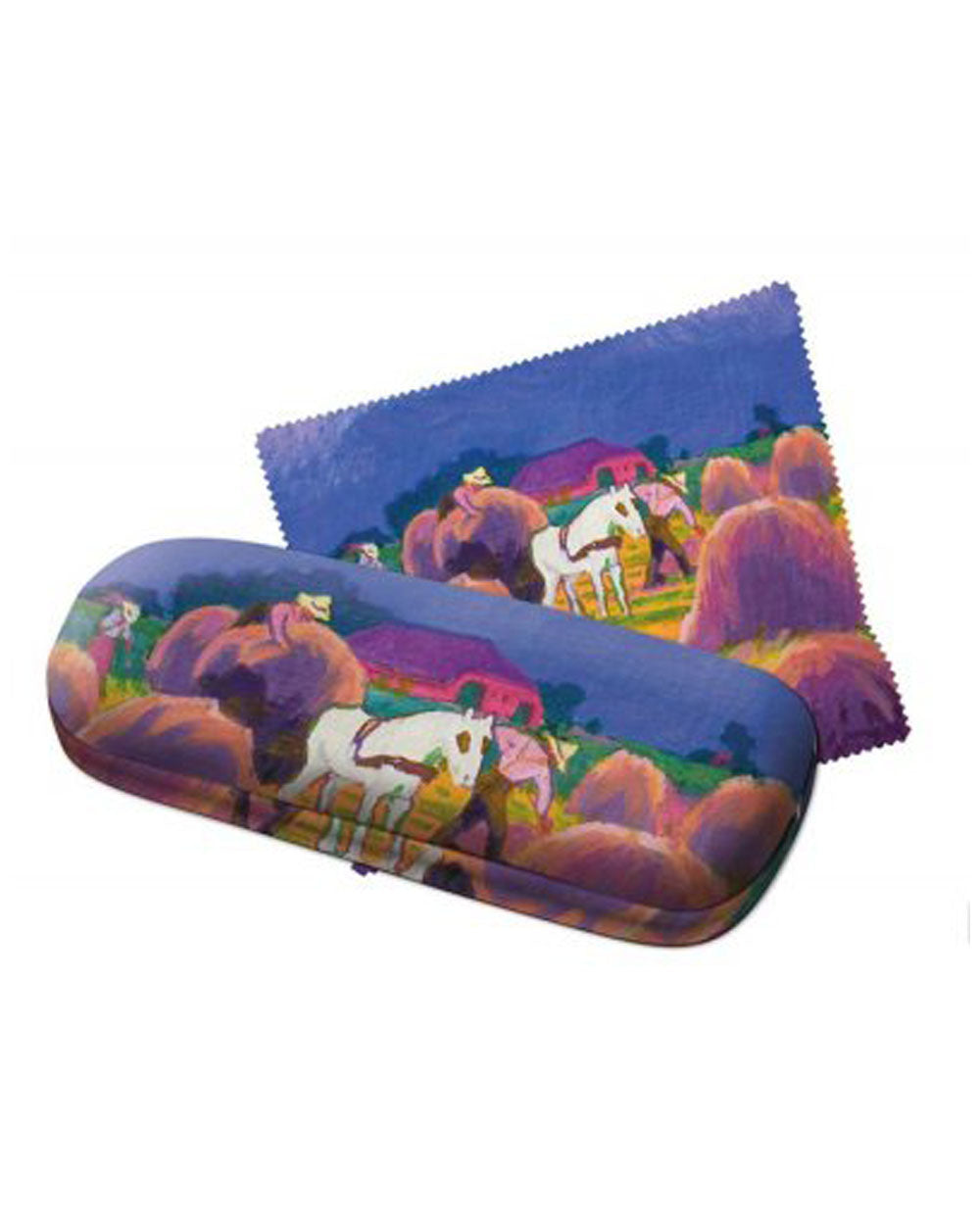Glasses Case w Cleaning Cloth - Country Scene