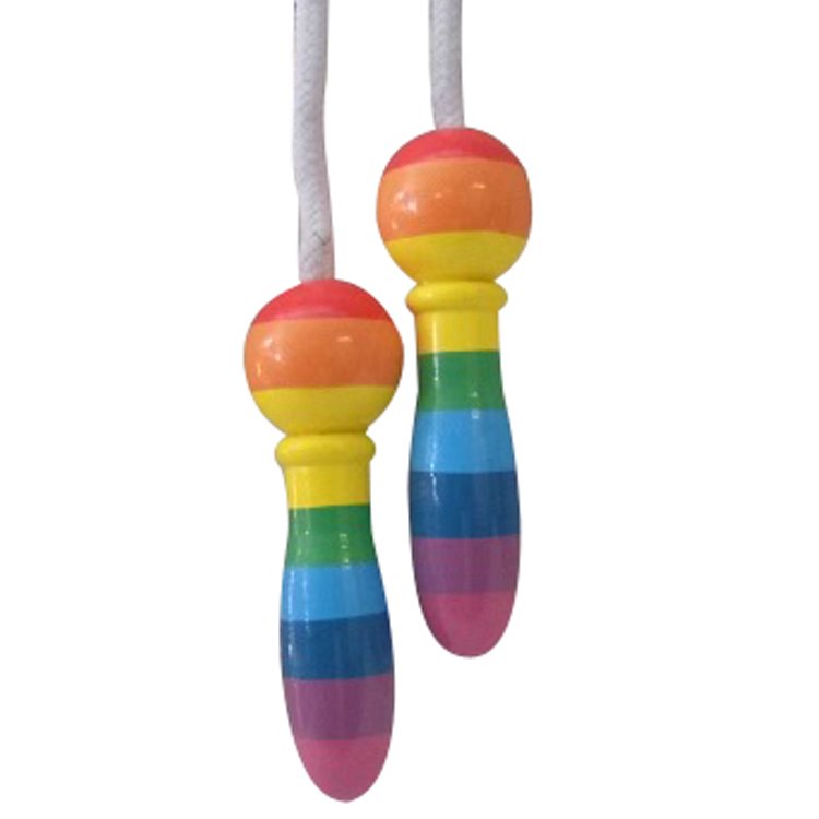 Wooden Skipping Rope - Rainbow