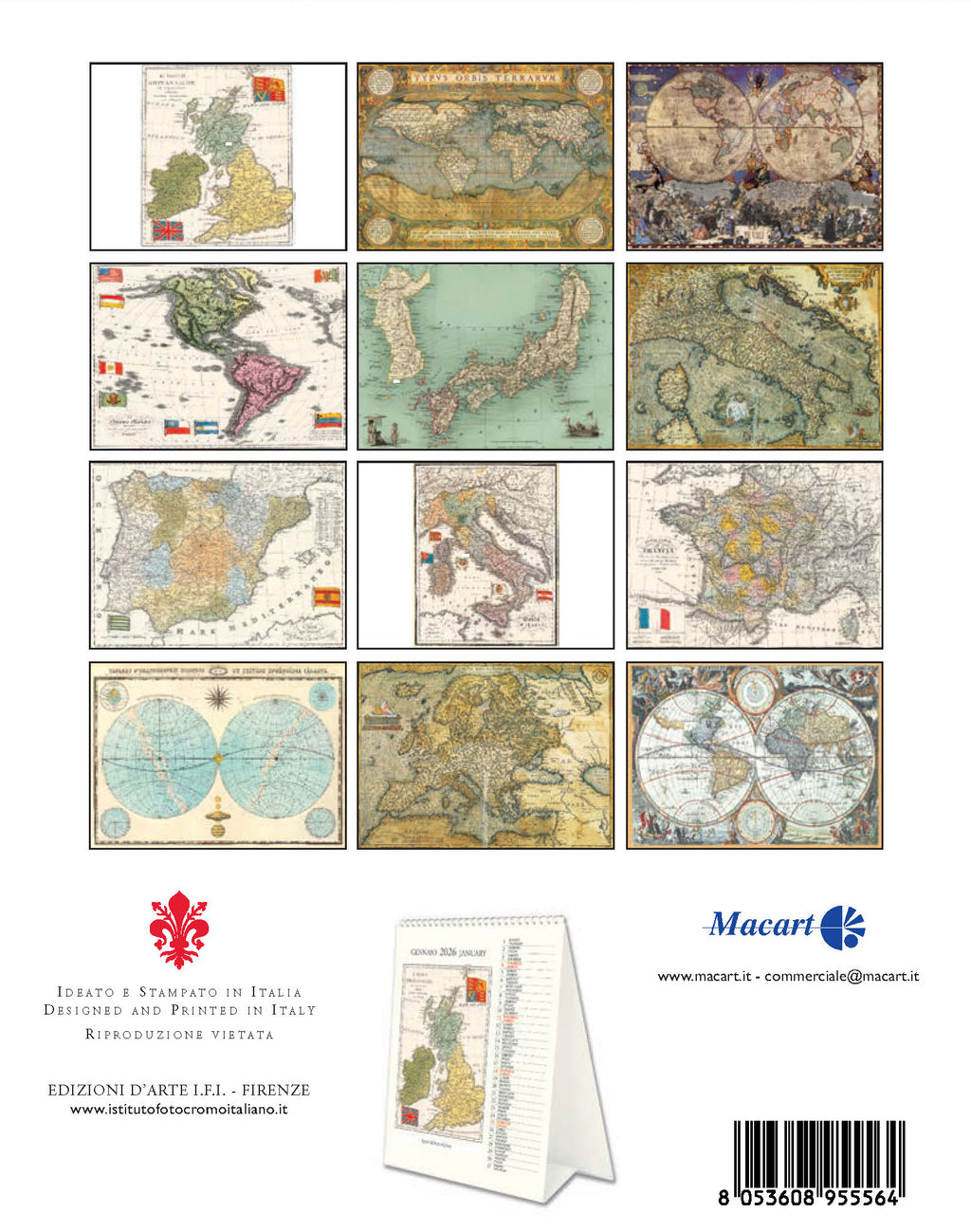 Desk Calendar - Antiche Mappe
