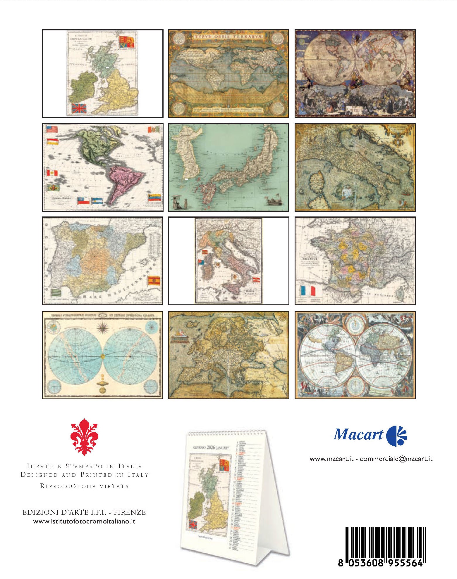 Desk Calendar - Antiche Mappe
