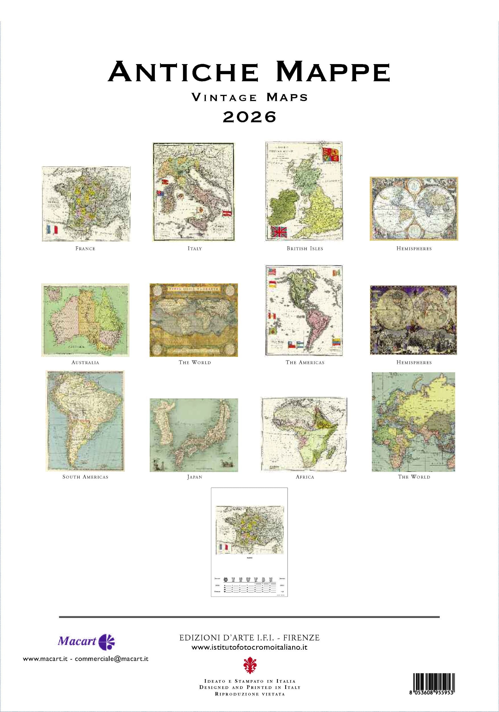 Wall Calendar - Antiche Mappe