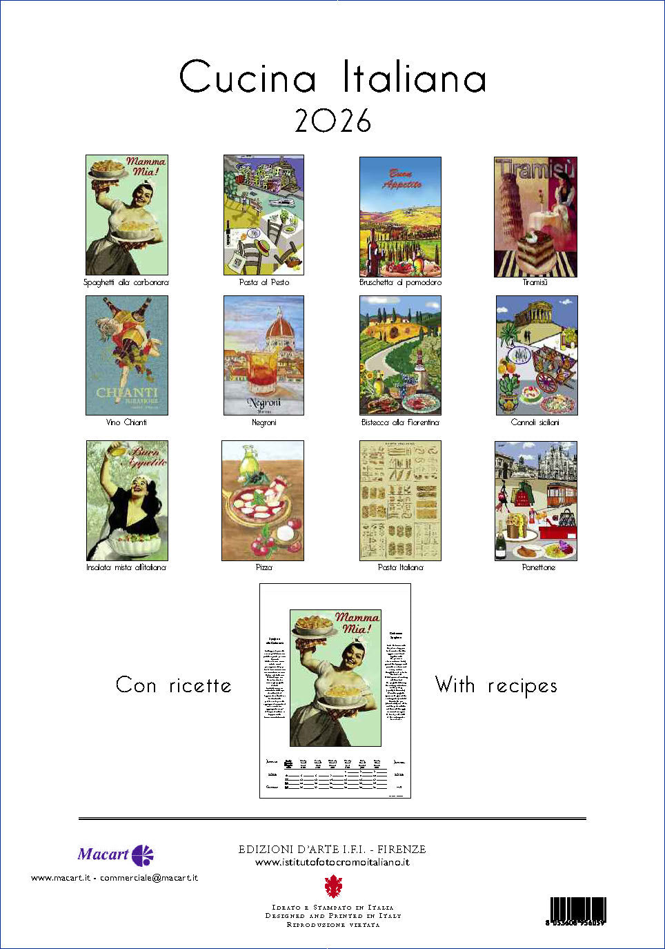 Wall Calendar - Cucina Italiana