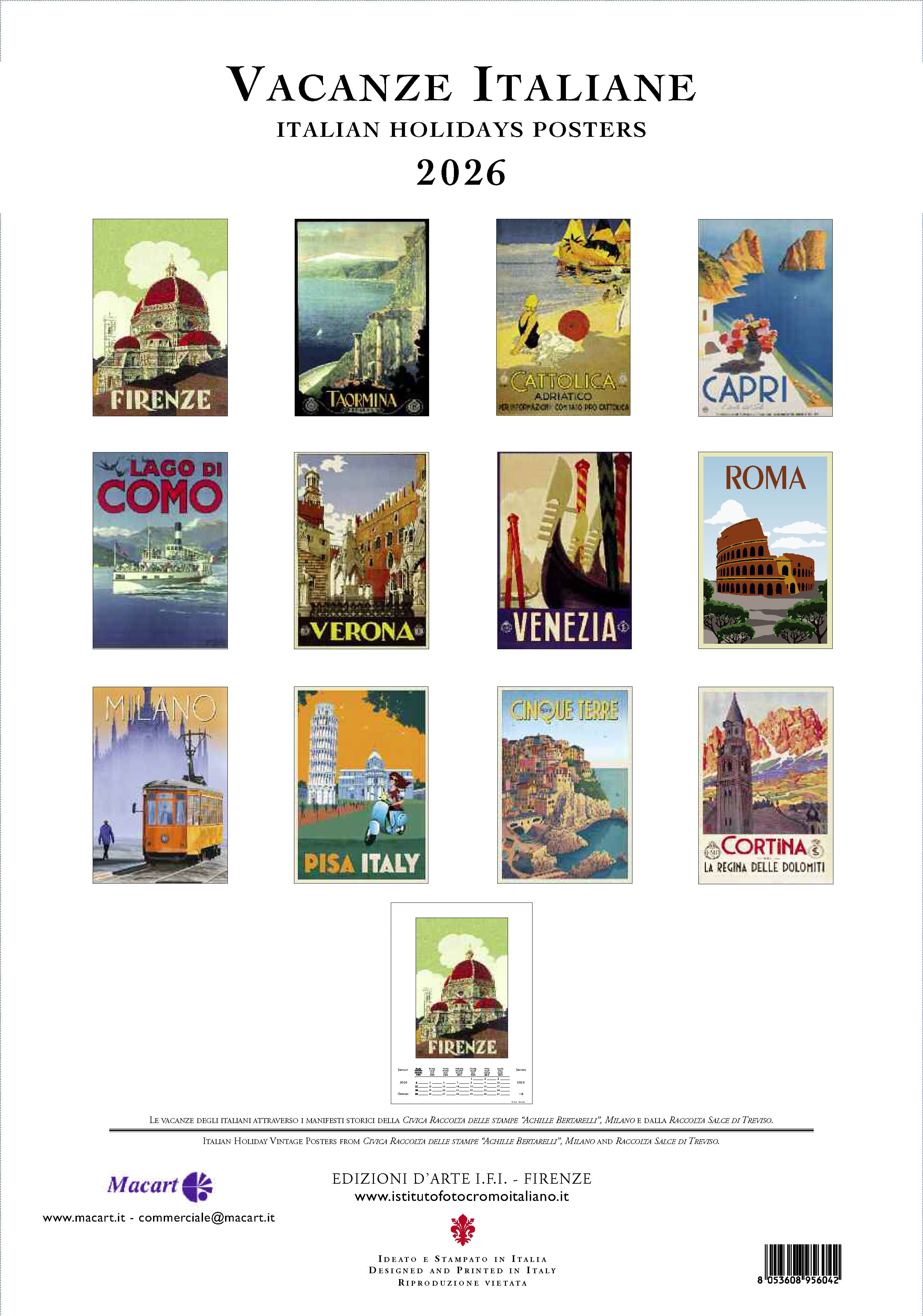Wall Calendar - Vacanze Italiane