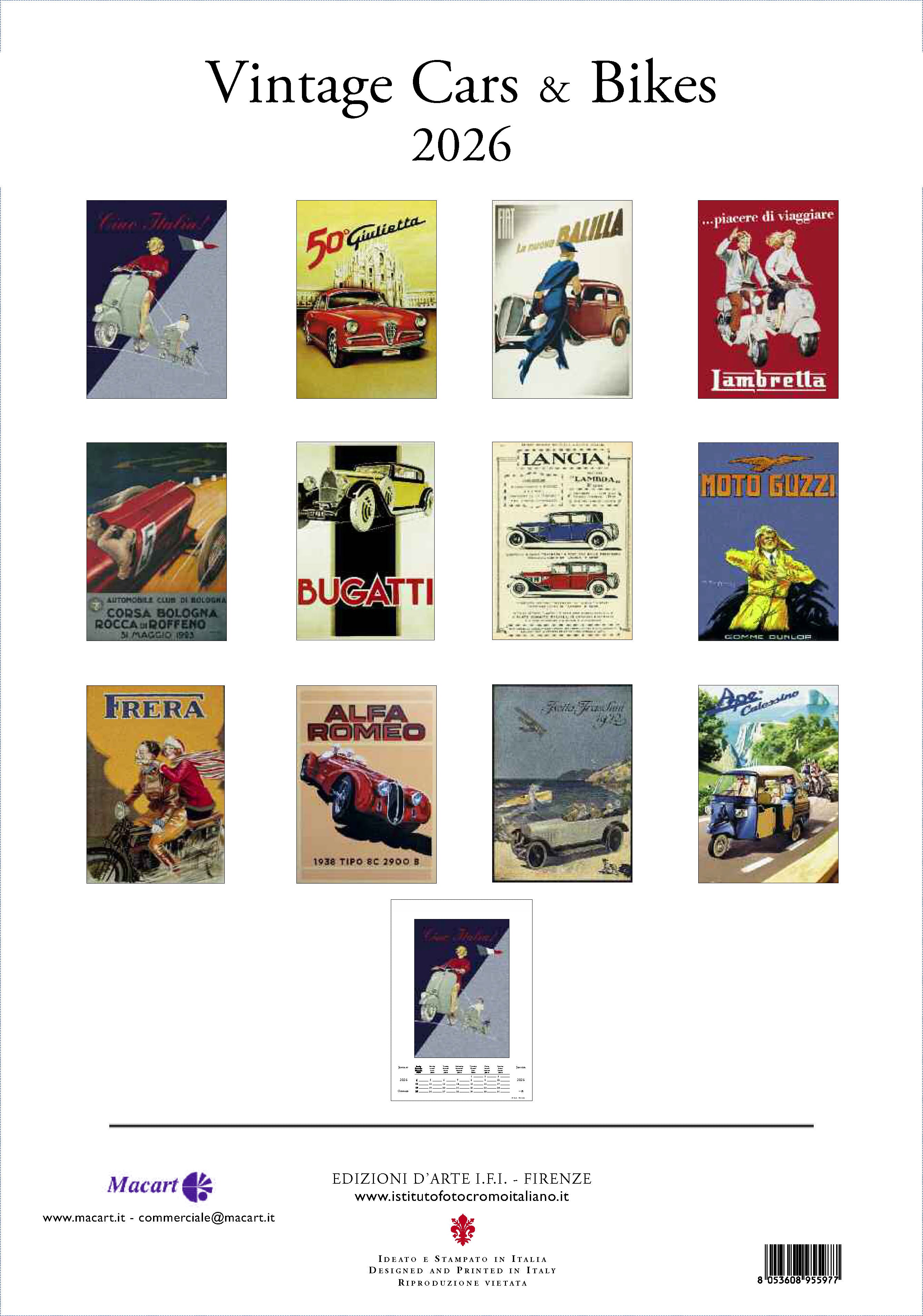 Wall Calendar - Vintage Cars
