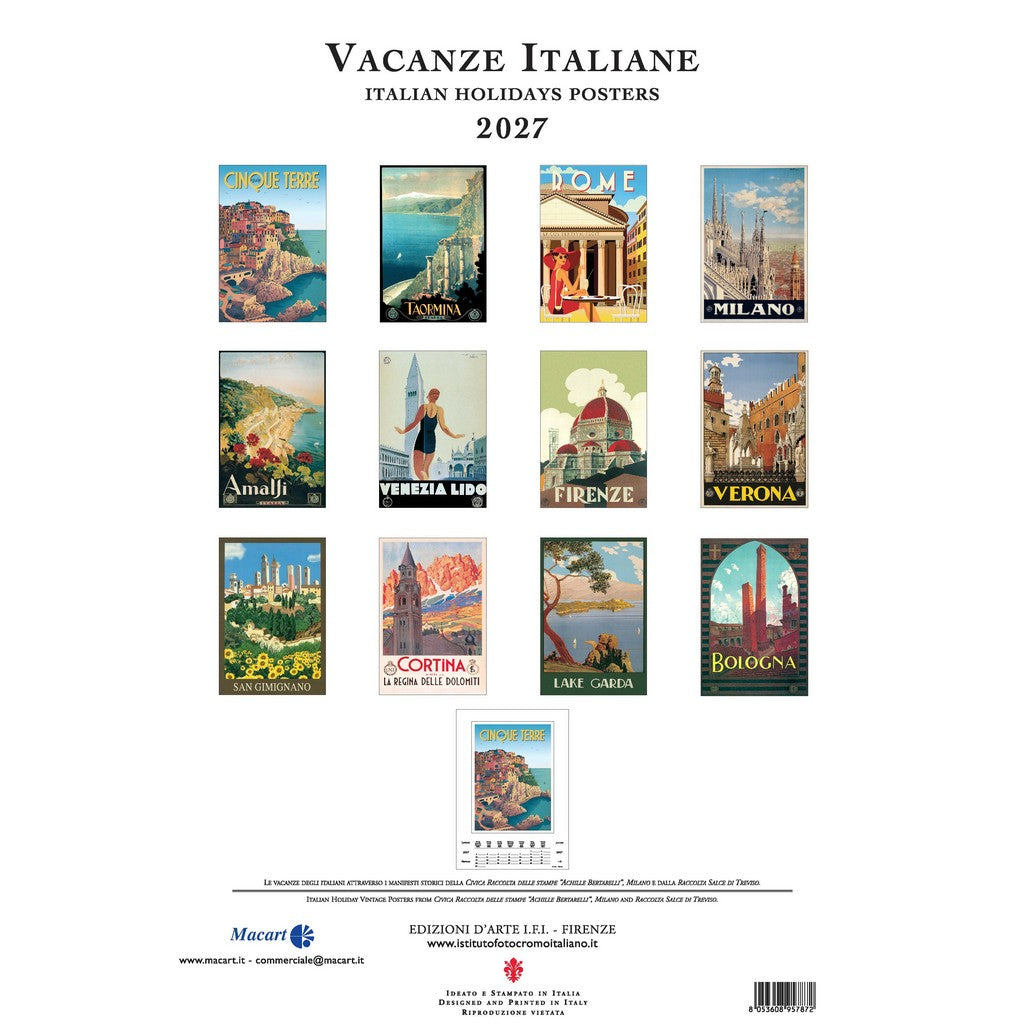 Wall Calendar - Vacanze Italiane