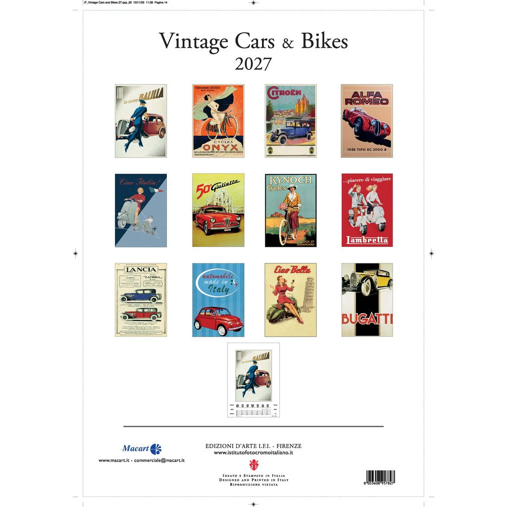 Wall Calendar - Vintage Cars