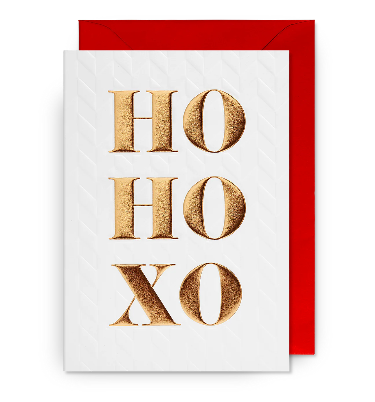 Christmas Card - Embossed - Ho Ho Xo