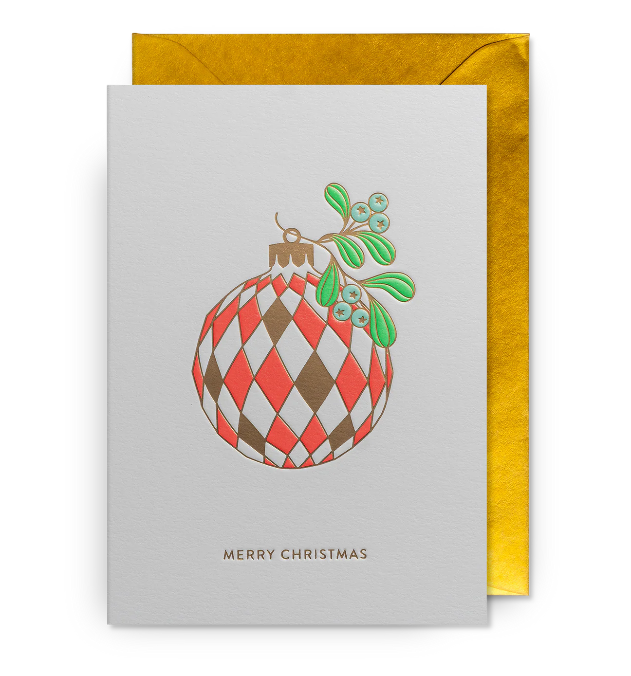 Christmas Card - Mistletoe Bauble