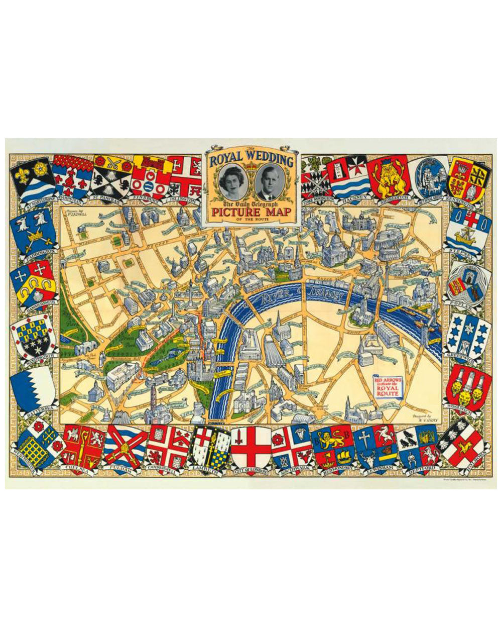 Wrap - London Map - Royal Wedding Route