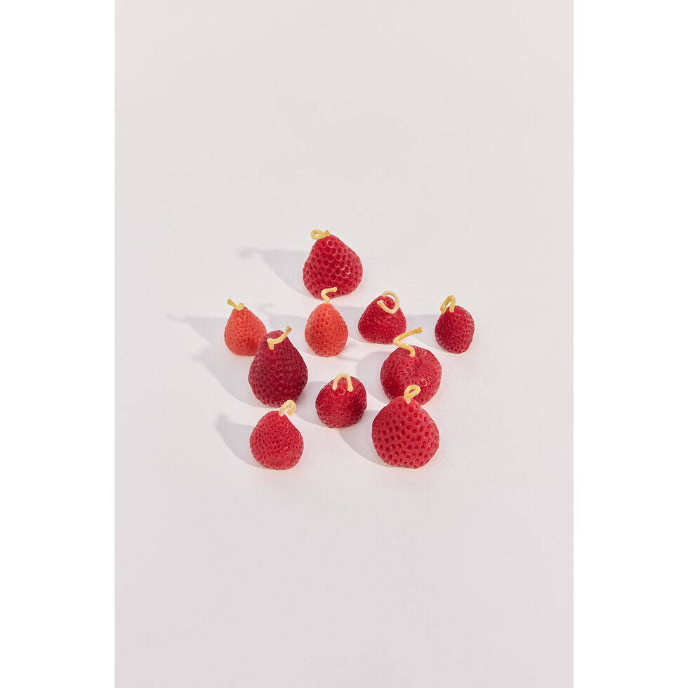 Beeswax Candles | Strawberries - Box of 10 (3 different sizes)
