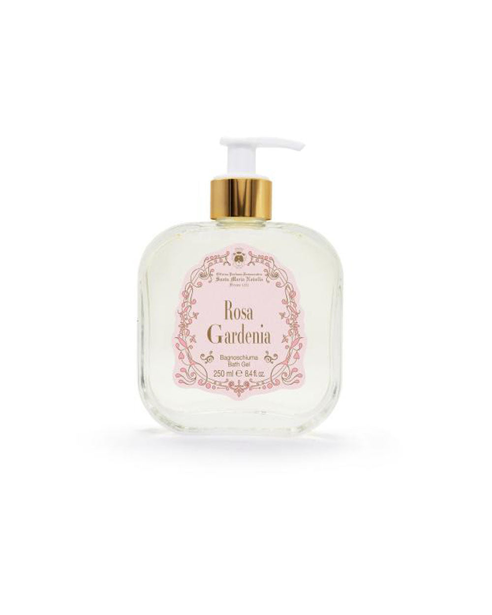 Rosa Gardenia - Bath & Shower Gel - Glass Pump Bottle