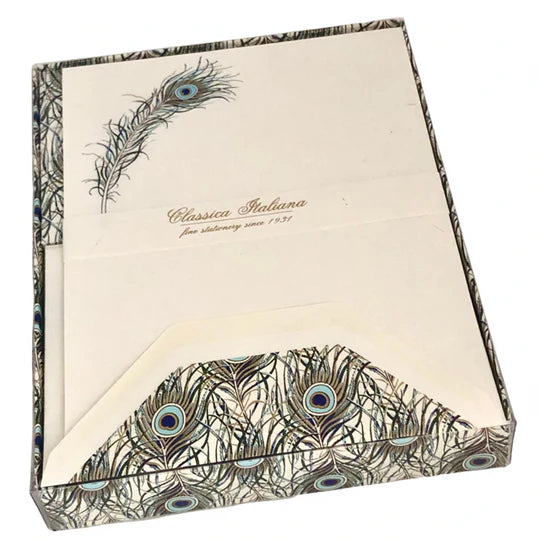 Writing Set - Peacock Feather