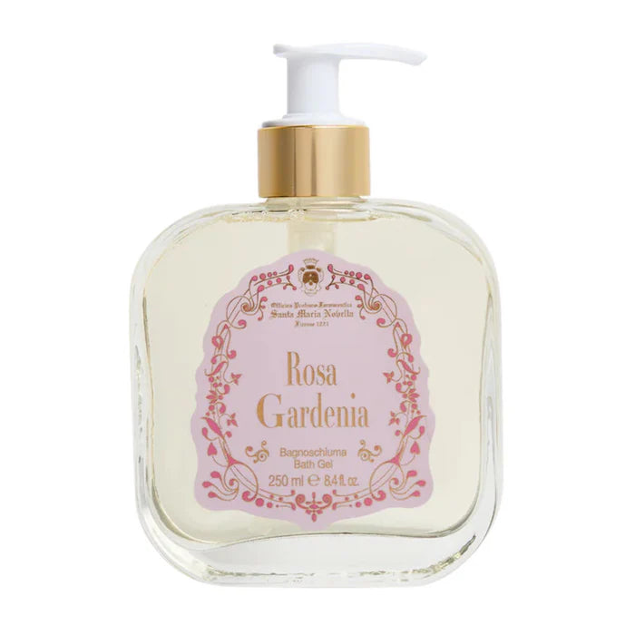 1221 Rosa Gardenia - Bath & Shower Gel - Glass Pump Bottle