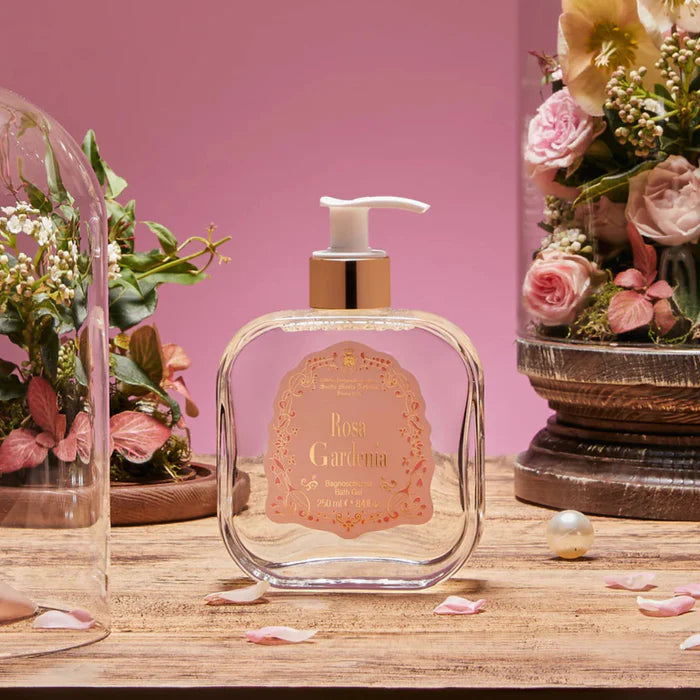 1221 Rosa Gardenia - Bath & Shower Gel - Glass Pump Bottle