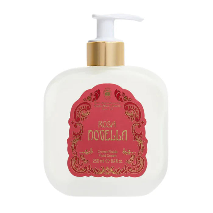 1221 Rosa Novella - Fluid Body Cream - Glass Pump Bottle