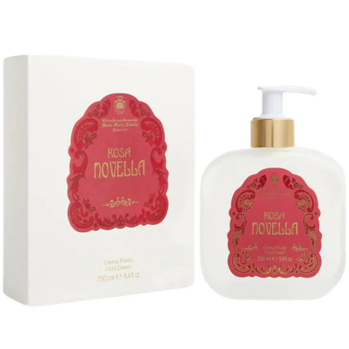 1221 Rosa Novella - Fluid Body Cream - Glass Pump Bottle