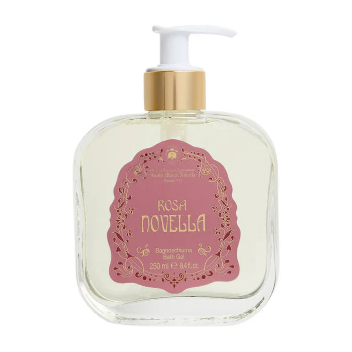 1221 Rosa Novella - Bath & Shower Gel - Glass Pump Bottle