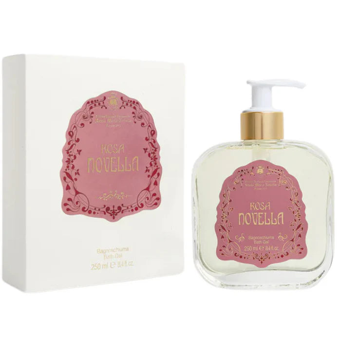 1221 Rosa Novella - Bath & Shower Gel - Glass Pump Bottle