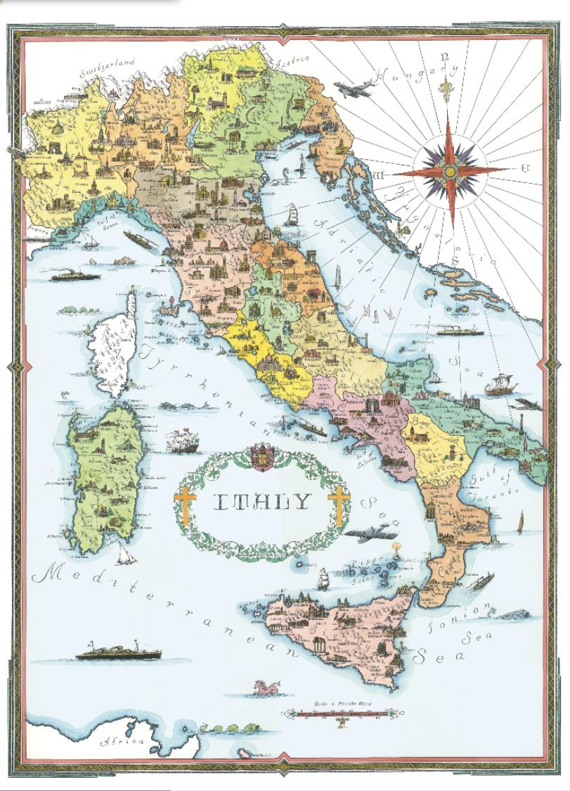 Poster - Modern Italy Map