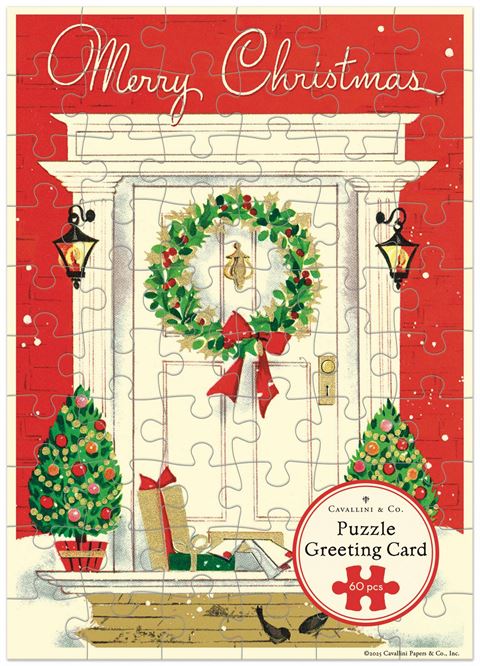 Christmas Puzzle Card - Merry Christmas Home