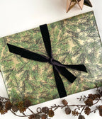 Christmas Wrap - Pine Needles with Gold - 50 cm wide x 3 m length