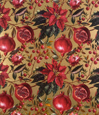 Christmas Wrap - Pomegranate with GOLD - 50 cm wide x 3 m length